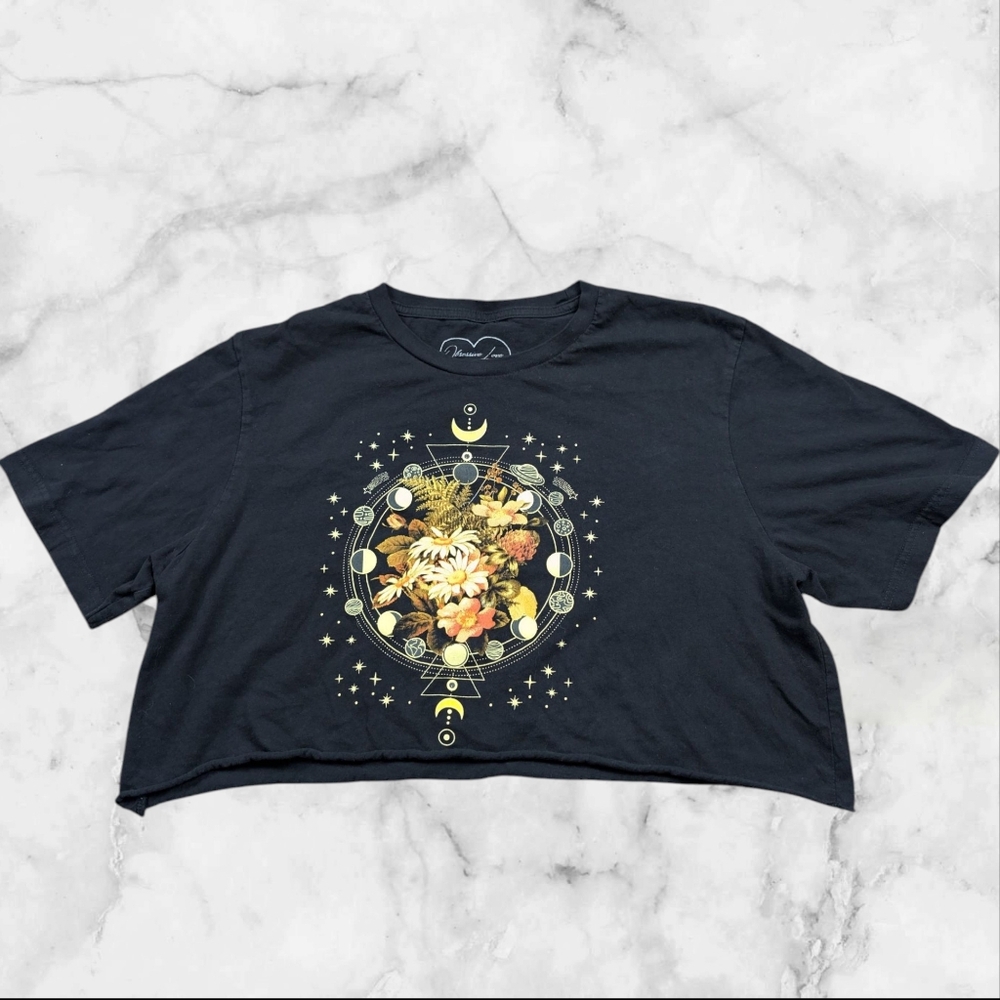 Pressure Love Black Crop Cut Tee